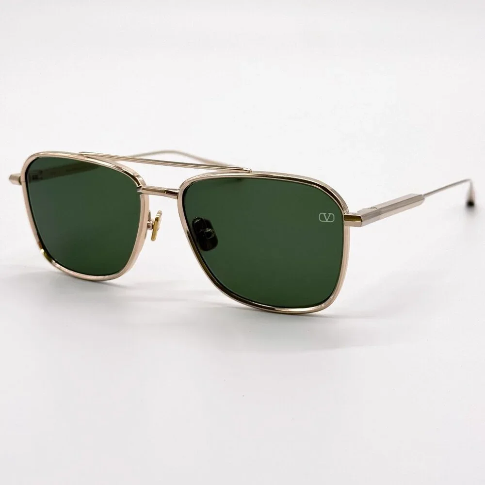 NEW VALENTINO SUNGLASSES VLS-168A LIMITED EDITION GOLD/GREEN UNISEX VALENTINO